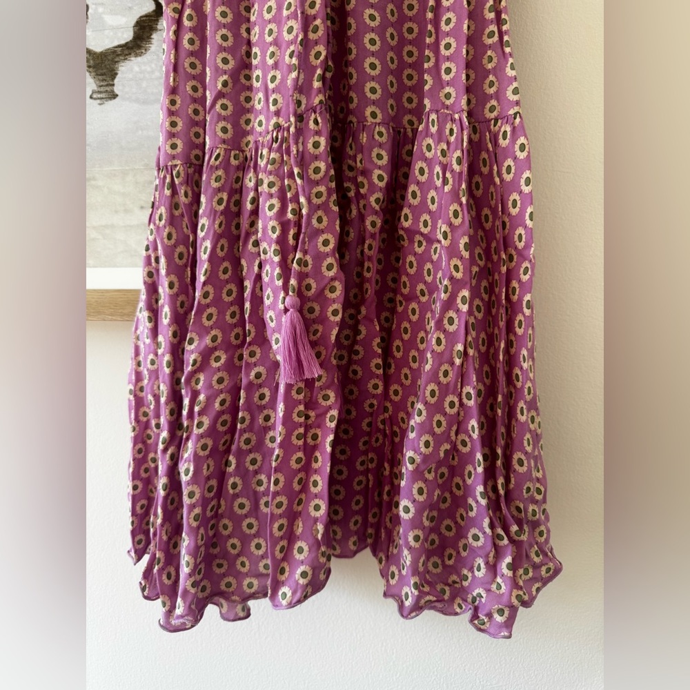 Chic Purple Patterned Mini Dress - Picture 5 of 7
